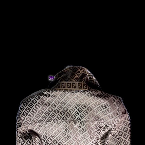 Fendi Trench Coat Vintage Jacket FF Logo Zucca Canvas Zip Up Dress - Picture 8 of 16